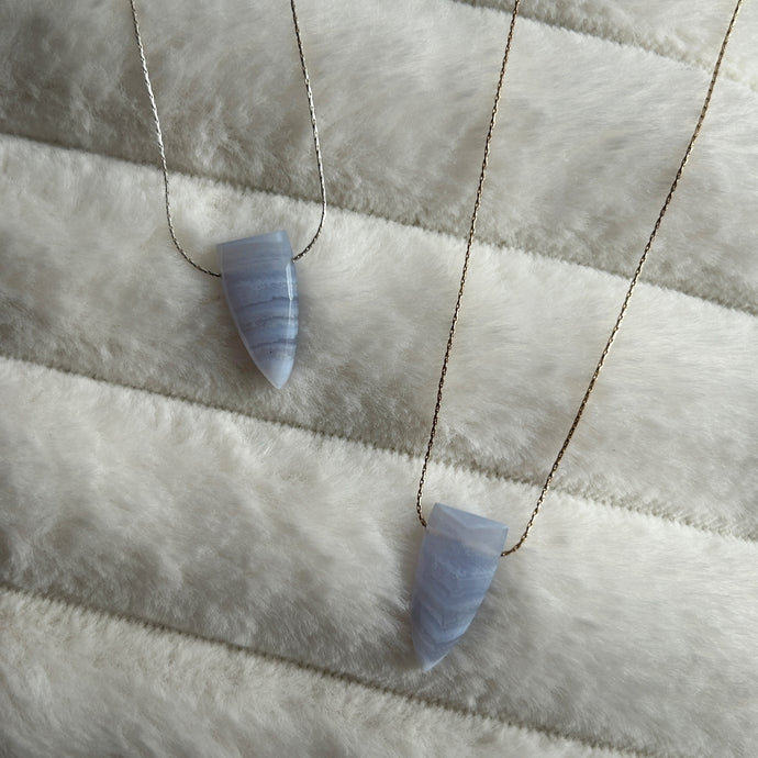 Blue Lace Agate // Polished Necklace