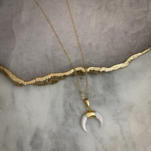 Load image into Gallery viewer, Mother of Pearl // Crescent Necklace