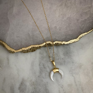 Mother of Pearl // Crescent Necklace