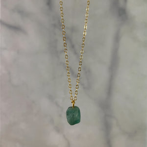 Emerald | Raw Dainty Necklace