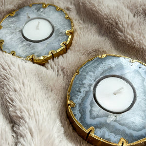 Agate | Gold Dipped Tealight Candle Holder