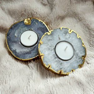 Agate | Gold Dipped Tealight Candle Holder