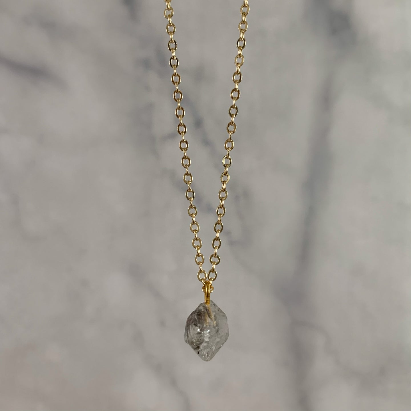 Herkimer Diamond // Raw Dainty Necklace