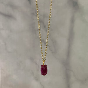 Ruby // Raw Dainty Necklace
